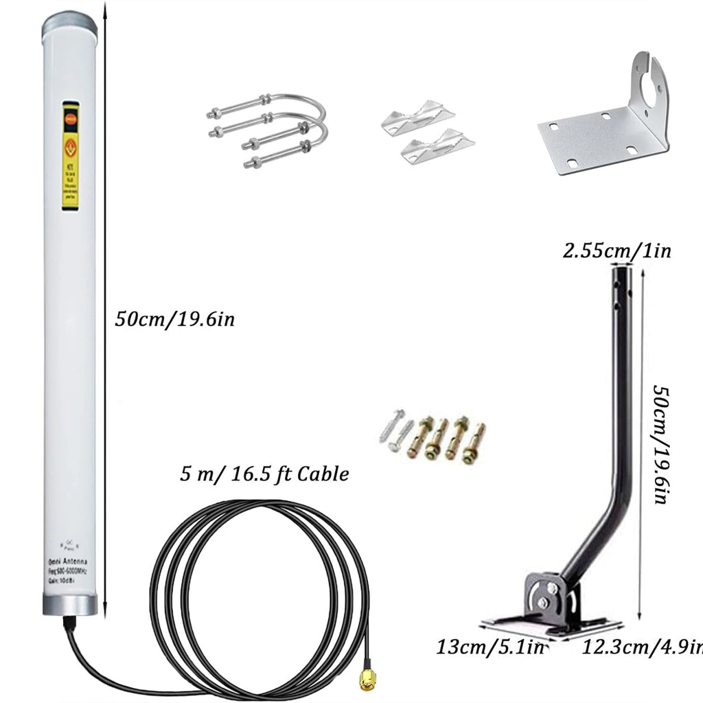 Outdoor 5G 4G LTE Omni Directional Cellular Phone Antenna 600-6000MHz 12dBi T-Mobile Compatible for Cell Phone Booster Router