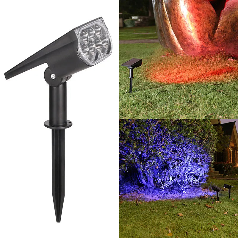 Solar Spotlights with Ground/Wall Mount, Auto ON/OFF LED Landscape Lighting for Garden Lawn Trees