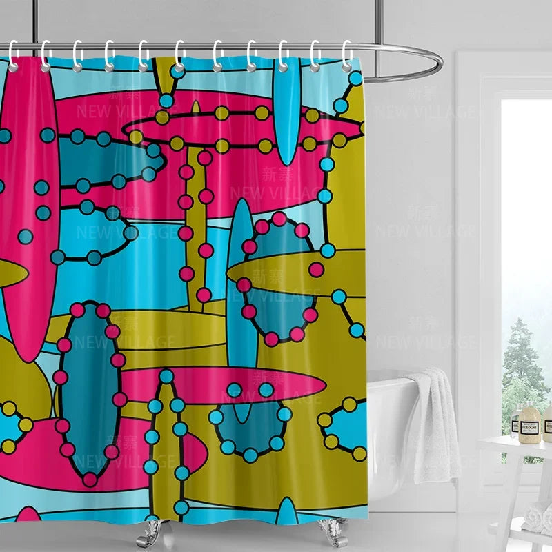 Home decoration shower curtains bathroom waterproof curtain fabric Living Room Modern Nordic Modern geometric pattern simple