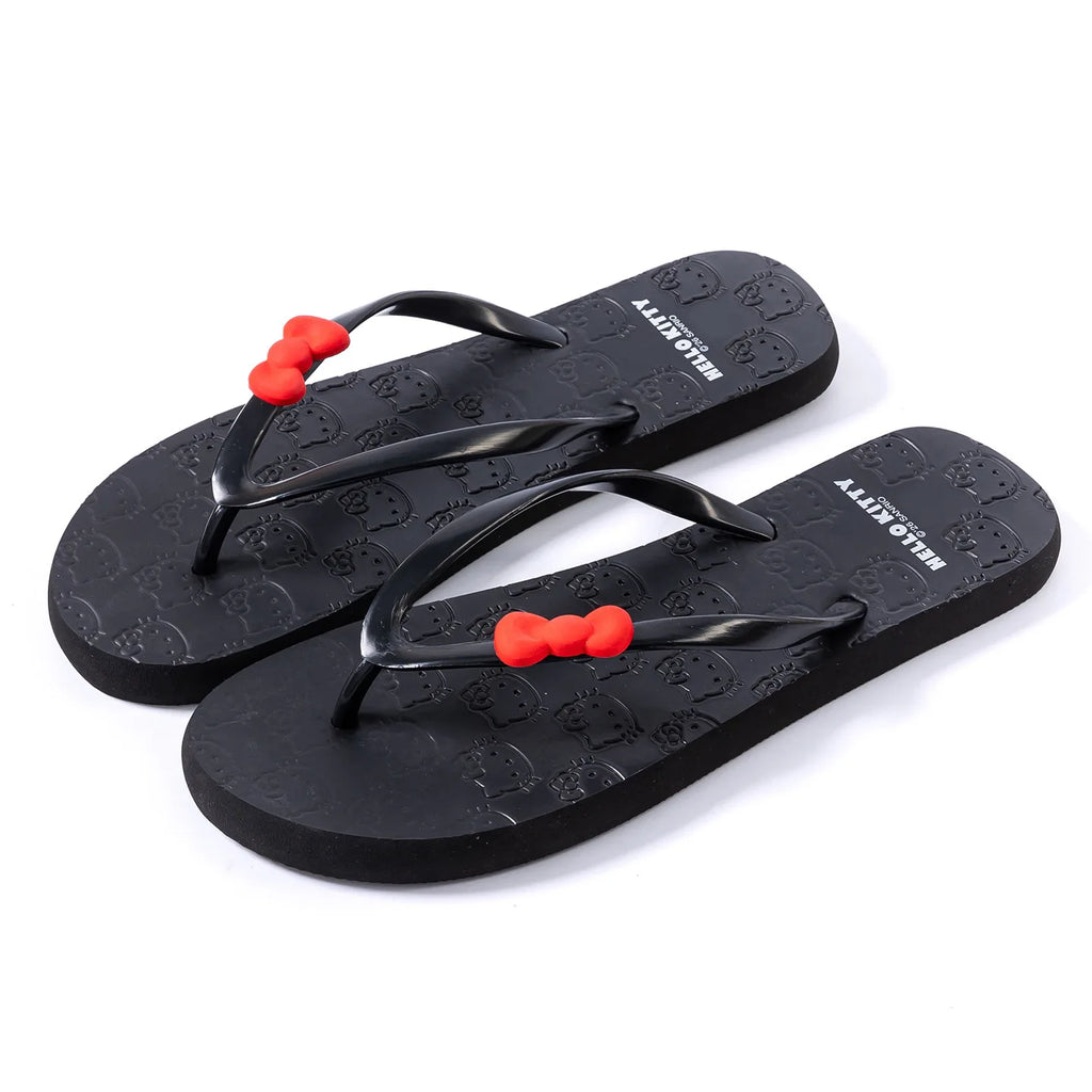 Sanrio Hello Kitty Women'S Flip-Flops, Summer Cartoon Flat Non-Slip Outdoor Beach Slippers, Student Casual Comfortable Slippers
