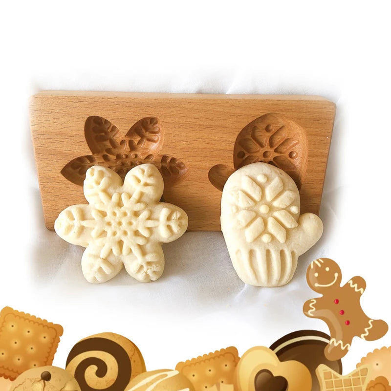 3D Cookie Baking Molds Wooden Gingerbread Mold Press Pumpkin Embossing Tools for Cake Decor DIY Kitchen Gadgets Cookies Moulds