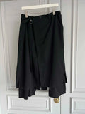 TOP-YAMAMOTO original design black loose double-layer elastic waist culottes and dark niche Japanese-style trousers