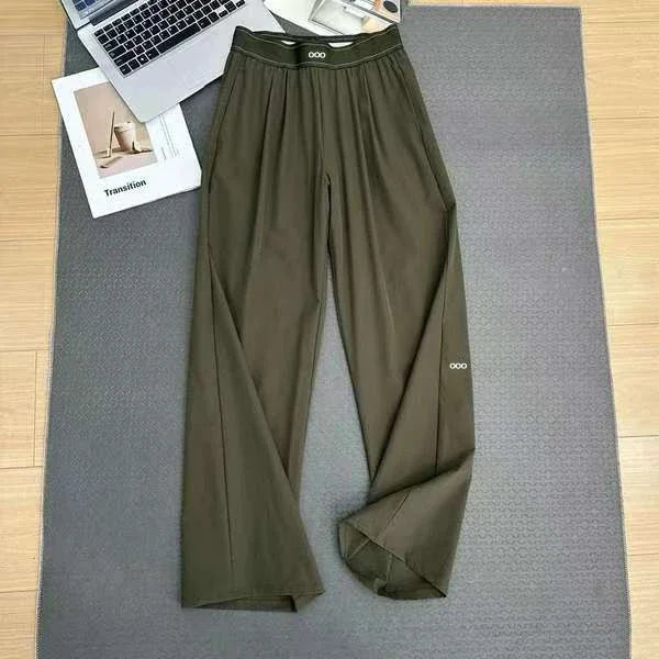 new Loose Casual Pants Women's Summer High Waist and Thin Yoga Pants Breathable Drape Straight Mouth Wide Leg Sweatpants
