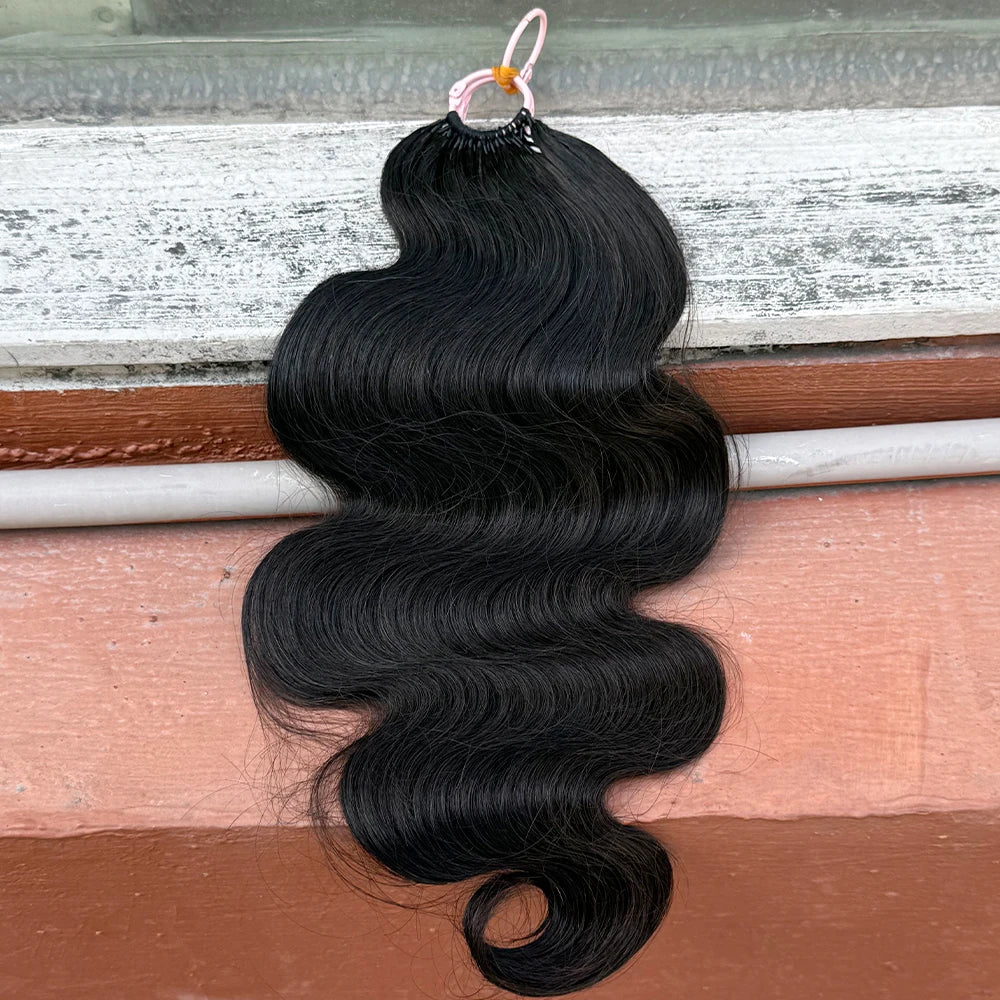 Water Wave Crochet Human Hair Extensions No Shedding Invisible Crochet Feather Braiding Natural Color Body Wave Hair Extension