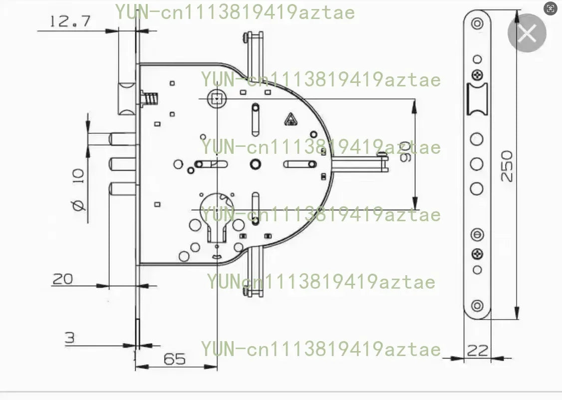 Smart Automatic Israeli 6590 Mortise Lock Body Round Head Square Bolt Replacement for Old Security Door Fingerprint Lock