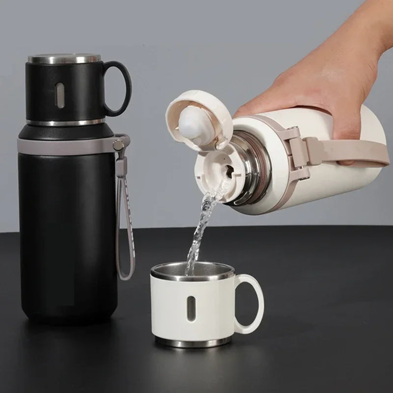 600ml Stainless Steel Coffee Cup Travel Thermos Cup Leak-proof, Coffee Cup Office Business Style Thermos Cup