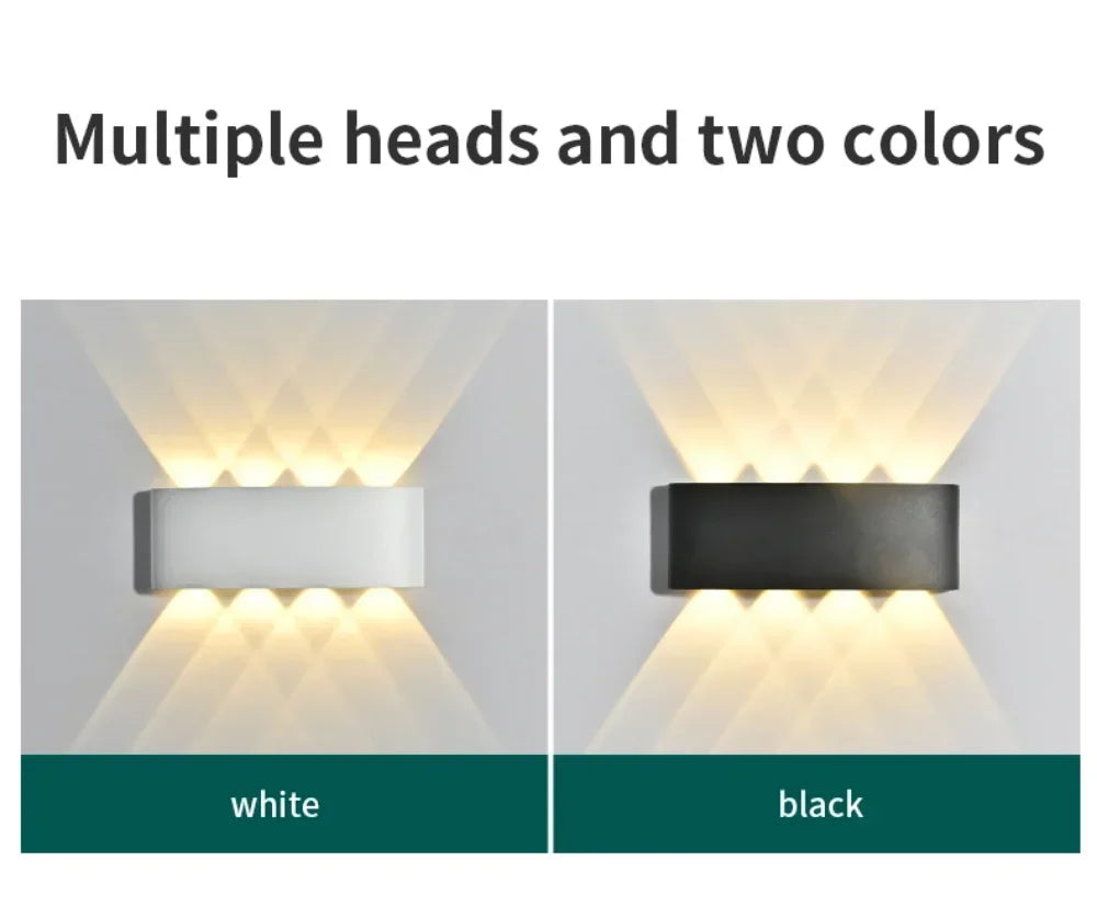 Waterproof Outdoor LED Wall Light for Garden Patio Balcony Warm White Weatherproof