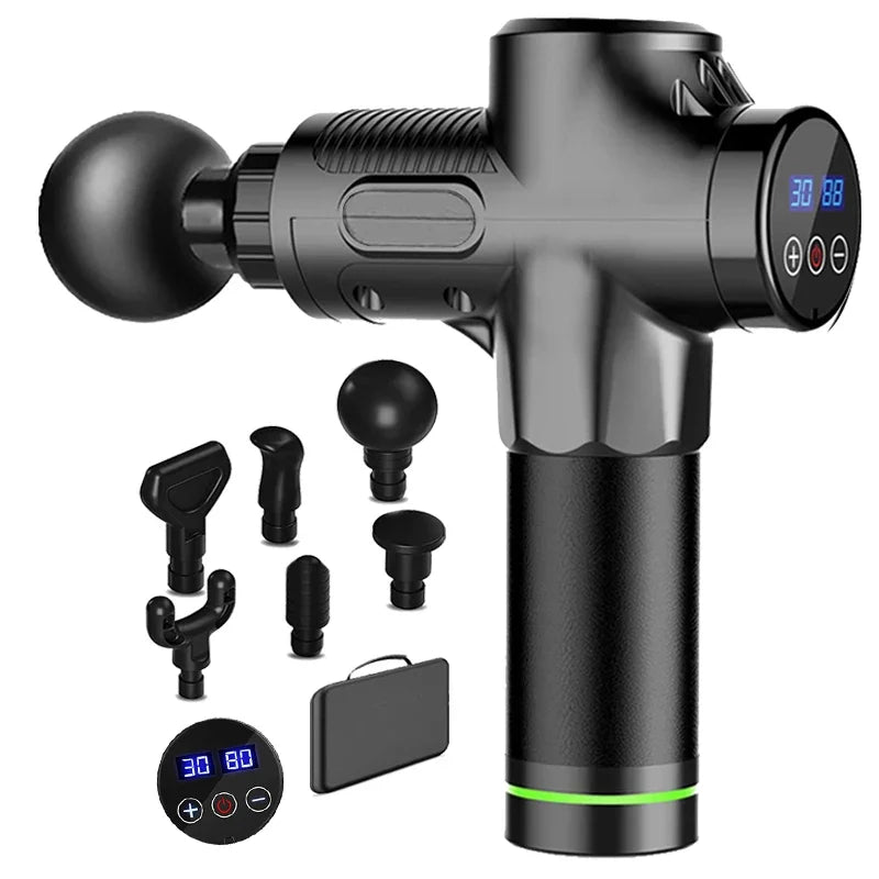 30 Levels Deep Muscle Massage Gun Electric Percussion Pistol Massager For Body Neck Back Leg Fitness Tool