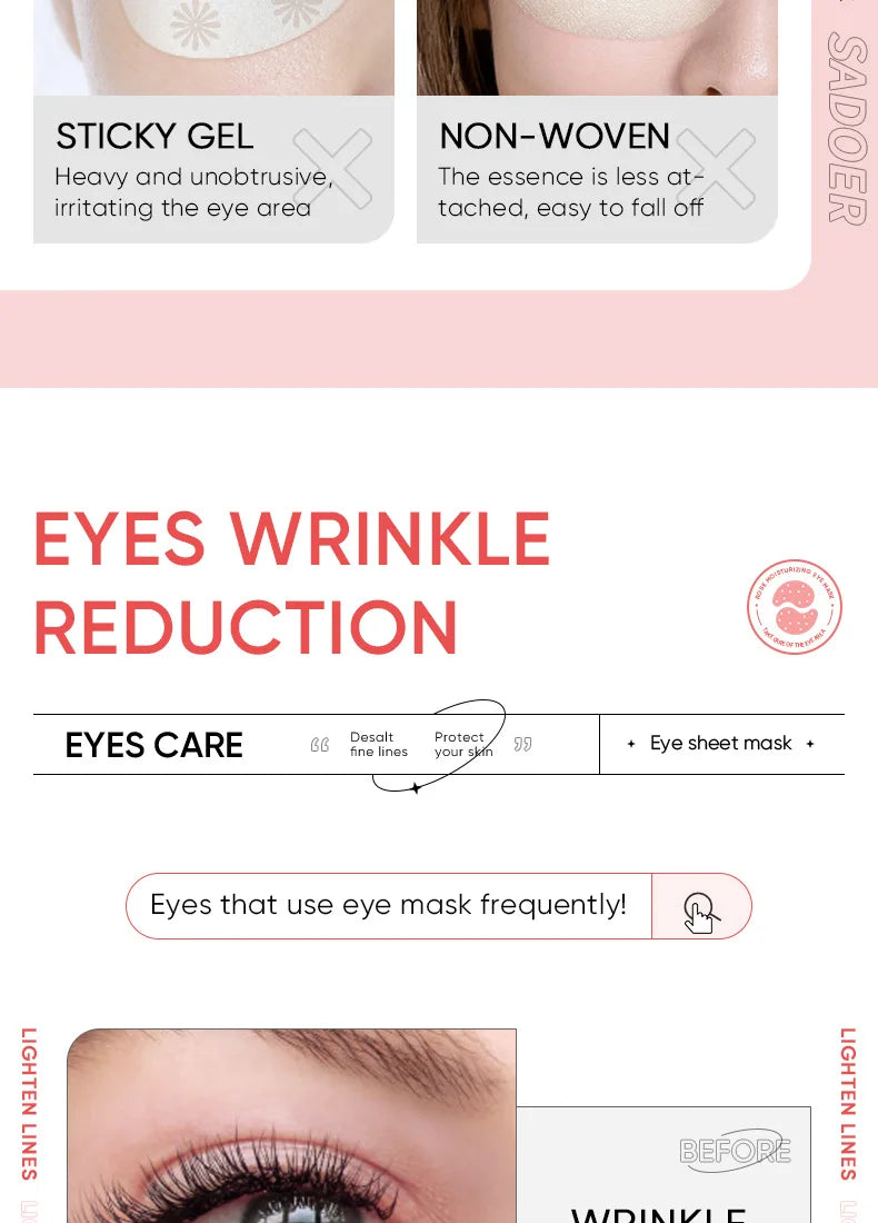 60 Pieces of Rose Starry Sky Collagen Eye Mask, Anti-Dark Circles, Anti-Eye Bags, Moisturizing and Firming Eye Patches, Eye Skin Care