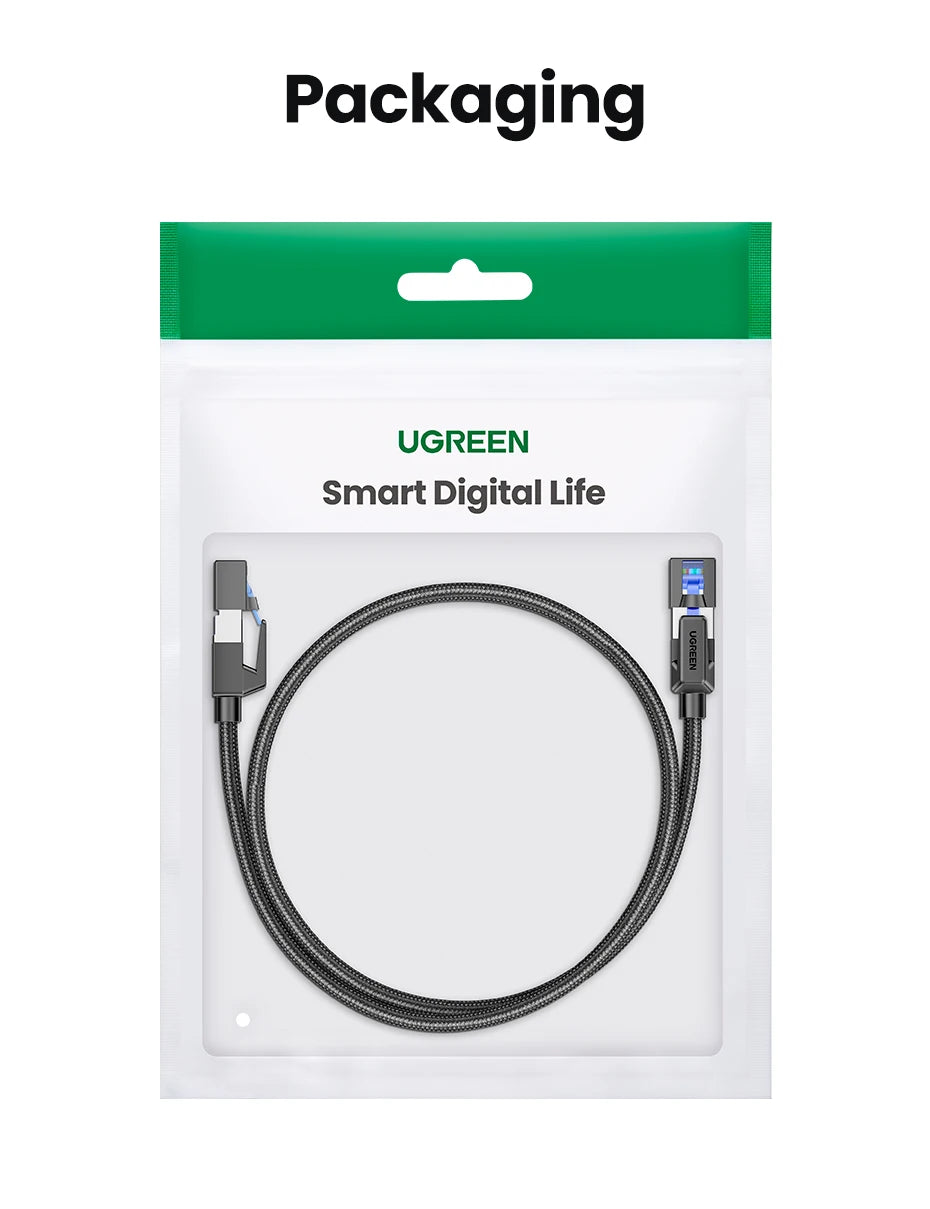 UGREEN Ethernet Cable CAT8 40Gbps Cotton Braided PVC Network Lan Cord for PC Modem Laptop PS 5/4 Router RJ45 Cable Ethernet