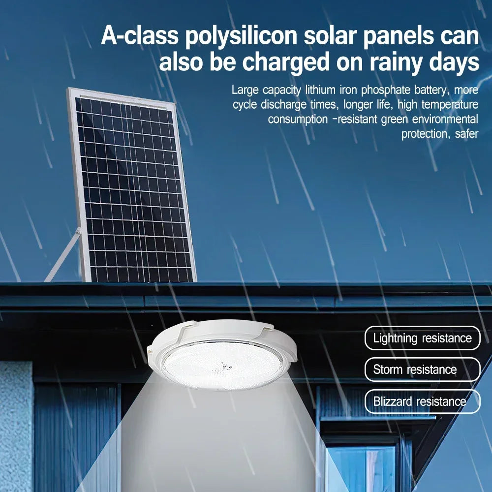 LEDSolar Ceiling Light Indoor Bedroom Corridor Garden Lighting With Remote Control Dimmable Timing Waterproof Solar Ceiling Lamp