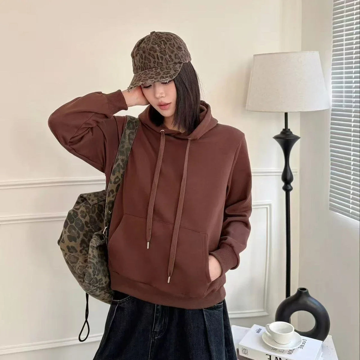 Hlo Yoga unisex cotton sweatshirts sweatpants loose hoodie Pull Rope sweatshirts jogging loose and comfortable se