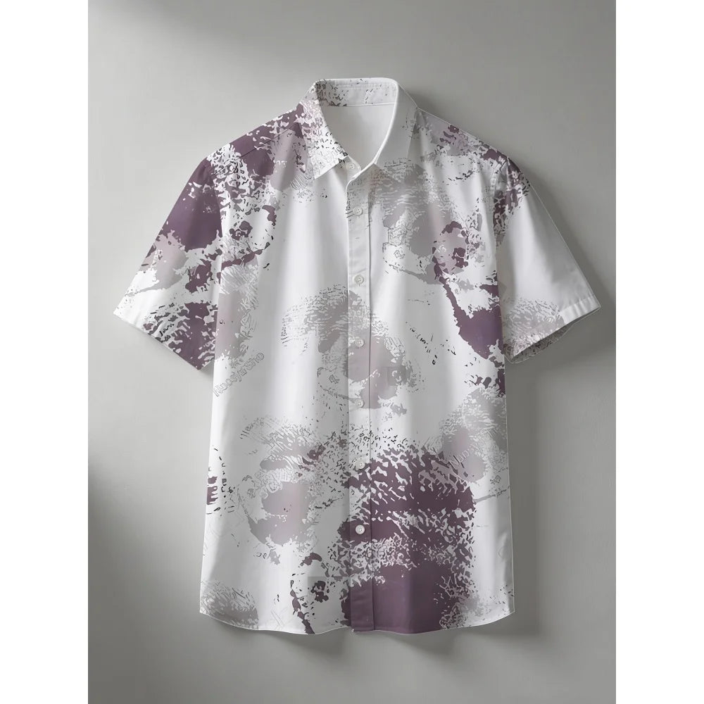 Hawaiian Tropical Plant Palm Tree Leaves 3D Shirt Men's Summer Pattern Breathable Loose Beach Top Outdoor Casual Short Sleeve
