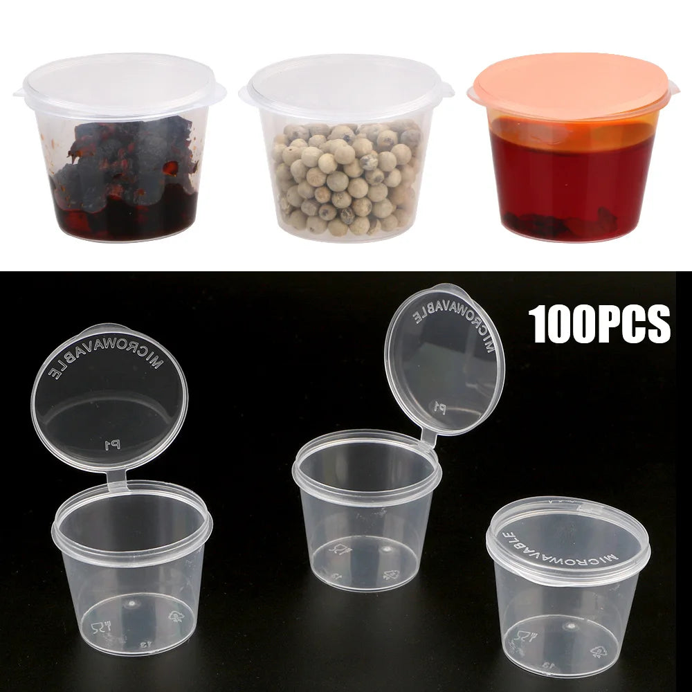 100Pcs Small Sauce Container Box Disposable Sauce Cup