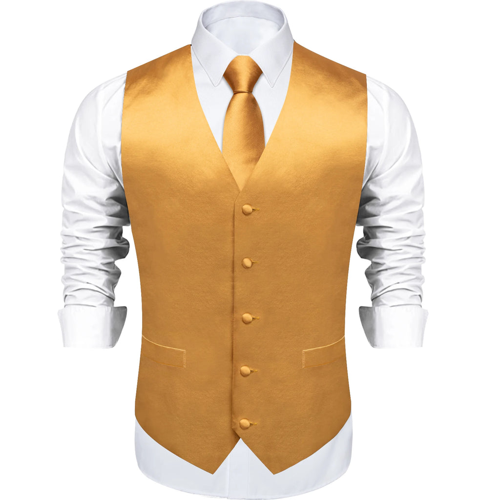 Satin Men's Solid Blue Suit Vest with Tie Handkerchief Cufflinks Business Formal Waistcoat Wedding Prom Men Sleeveless Jacket