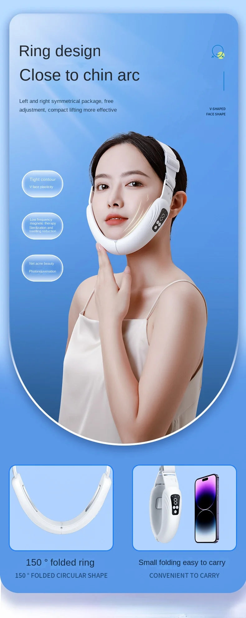 EMS V Line Shaper Face Slimming Massager Electric Facial Lifting Firming Tool Chin Cheek Tightening Beauty Device