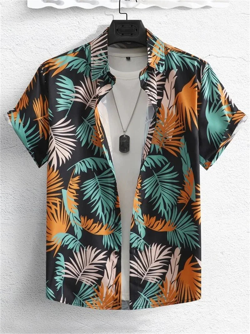 Summer Hawaiian Flower 3D Shirt Plant Printed Men's Clothing Street Loose 3XL Men's Top Trendy Beach Party Social Clothing Tops