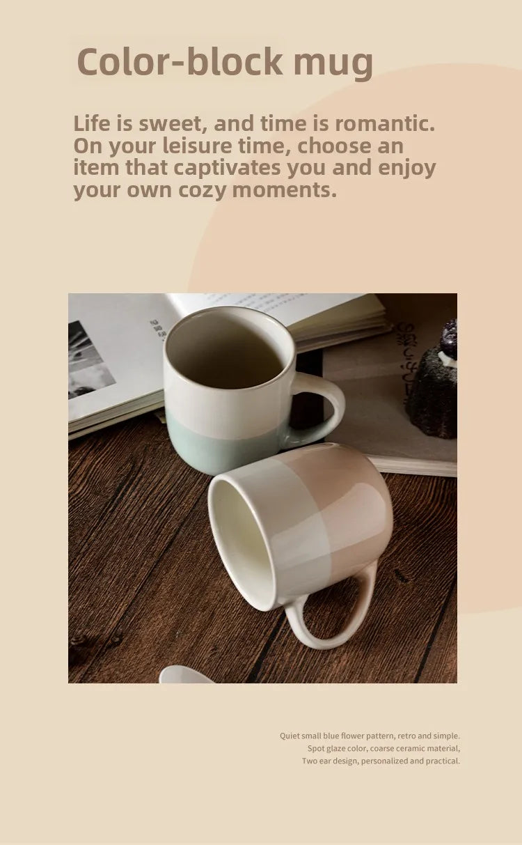 Simple Ceramic Coffee Mug Creative Color Collision Water Cup Home  Color Glaze Ceramic Cup Three Decades Home Goods
