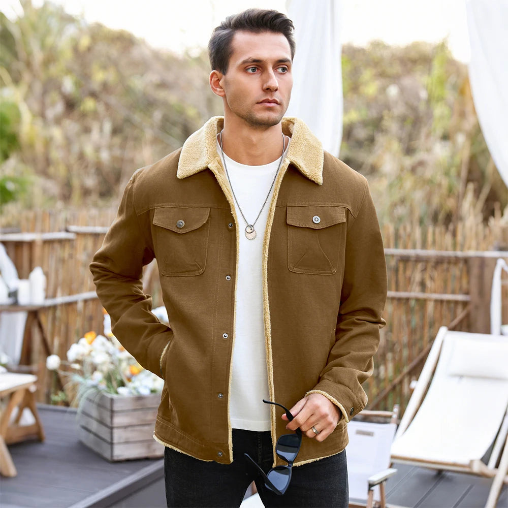 Men's Winter Warm Waterproof Jackets, High Quality Fleece Lined Multi-color Casual Coat, Comfortable Daily Outerwear