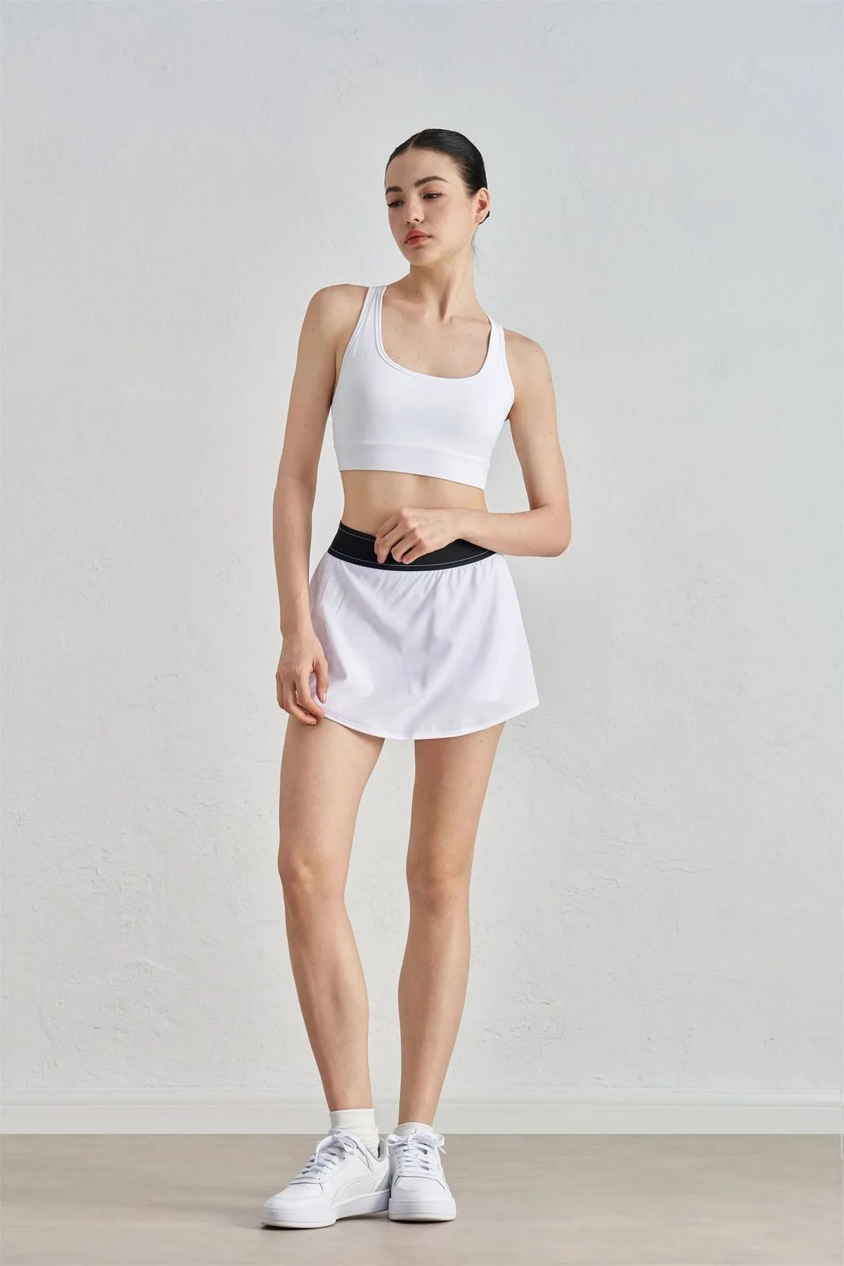 Two Pieces Tennis Skirts Breathable Sun-Proof Slim Fit Casual Yoga Skorts With Shorts&Pockets 2 In 1 Golf Badminton Skirts