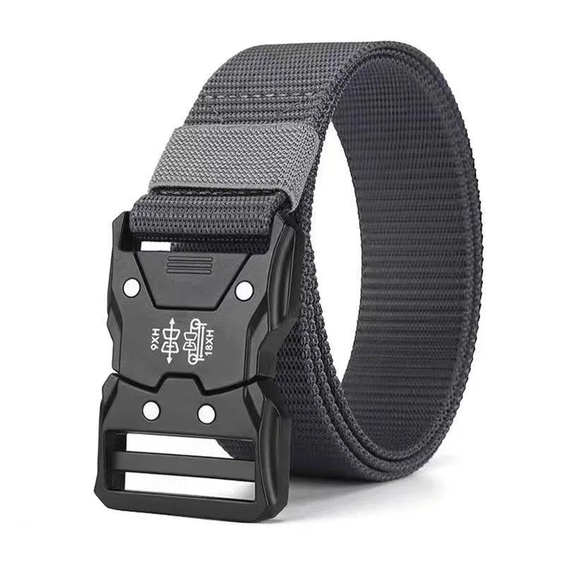 Red Ears Plastic Buckle Tactical Belt Men'S Multifunctional Military Fan Canvas Belt Outdoor Faux Nylon Training Waist Belt