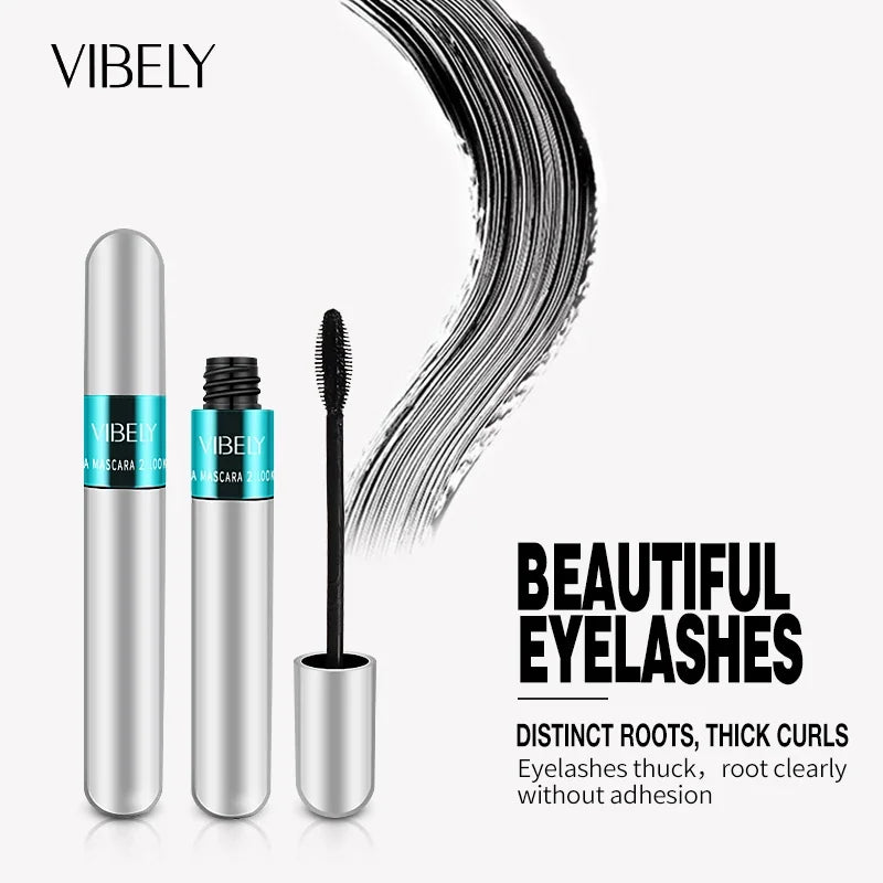 New 4D Silk Fiber Lash Mascara Waterproof VIBELY 3d Mascara For Eyelash Extension Black Thick Lengthening Eye Lashes Cosmetics