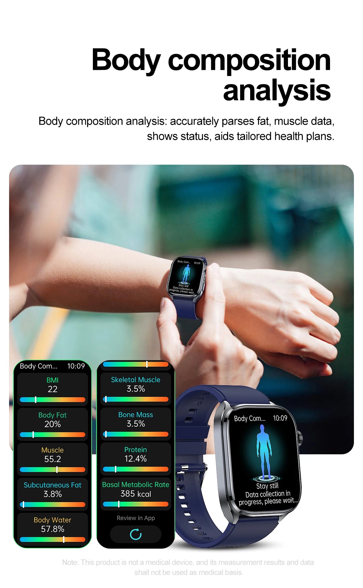 2026 New AI-Diagnosis Care Smartwatch Accurate ECG Uric Acid Lipids Blood Pressure Body Fat IP68 Waterproof Fitness Smartwatch