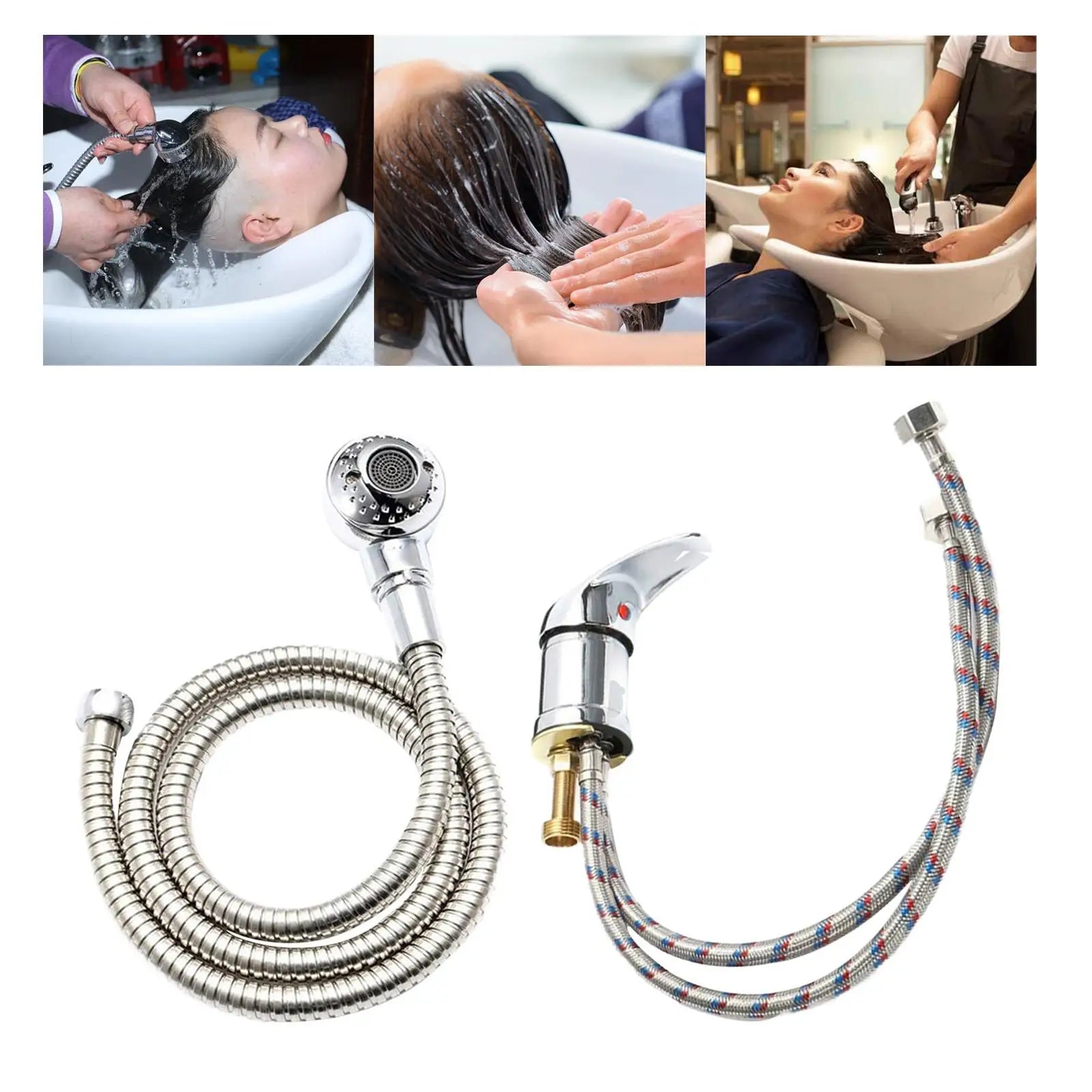 Shampoo Sprayer Handheld Hose Hot/Cold Water Mixer for Bathing Baby Pets