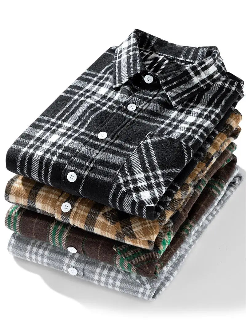 Big Size 9XL Men Flannel Plaid Shirts Long Sleeve Oversize Tops Male Loose Autumn Winter 69% Cotton Streetwear Plus Large Casual