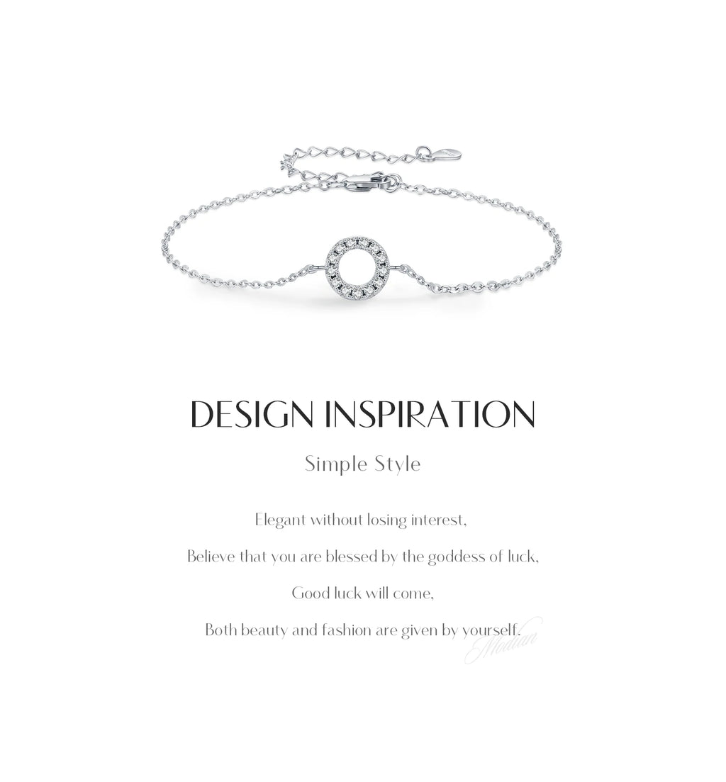 MODIAN D Color Moissanite Bracelet 925 Sterling Silver Fashion Hallow Out Round Link Chain Bracelet For Women Fine Jewelry Gifts