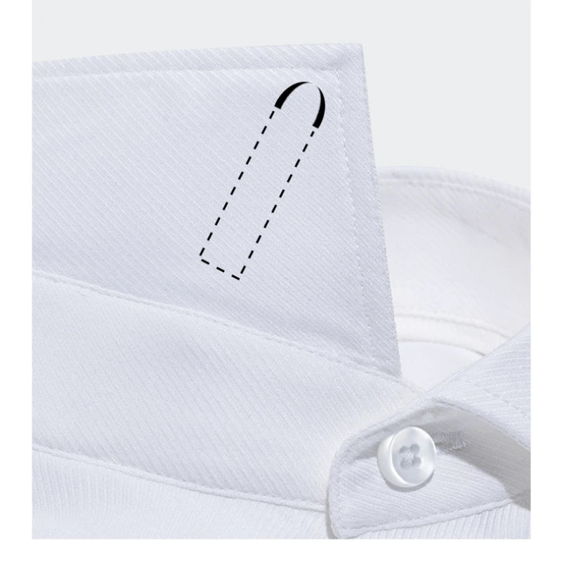 Windsor Collar French Shirt Men's Wrinkle-free Long-sleeved Twill Business Light Luxury Men's Casual Workwear Shirt for Men