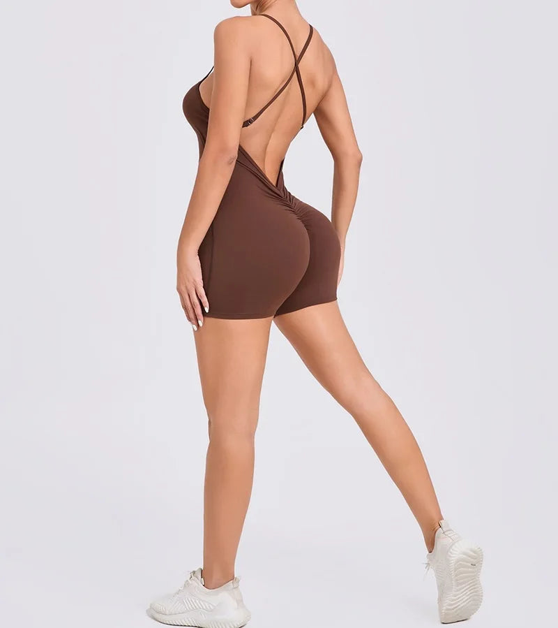 Cloud Rise Yoga SEXY Sports Jumpsuit Women Gym Fitness Playsuit Training Rompers Female Workout Bodysuits Lady Backless Overalls