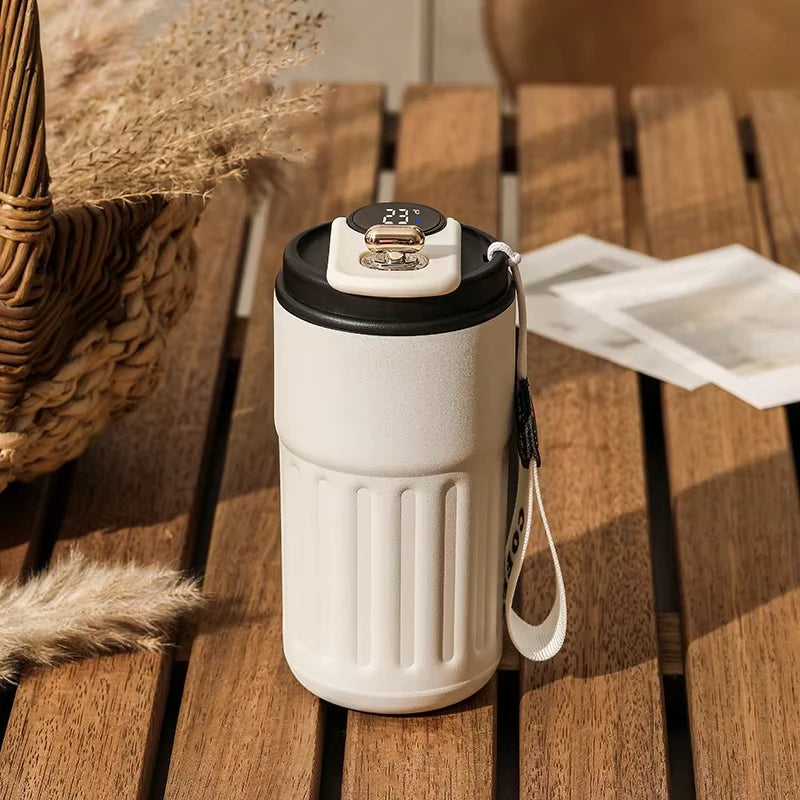450ML LED Temperature Display Thermo Water Bottle Stainless Steel Coffee Cup Travel Vacuum Flask Keep Cold and Heat Thermal Mug
