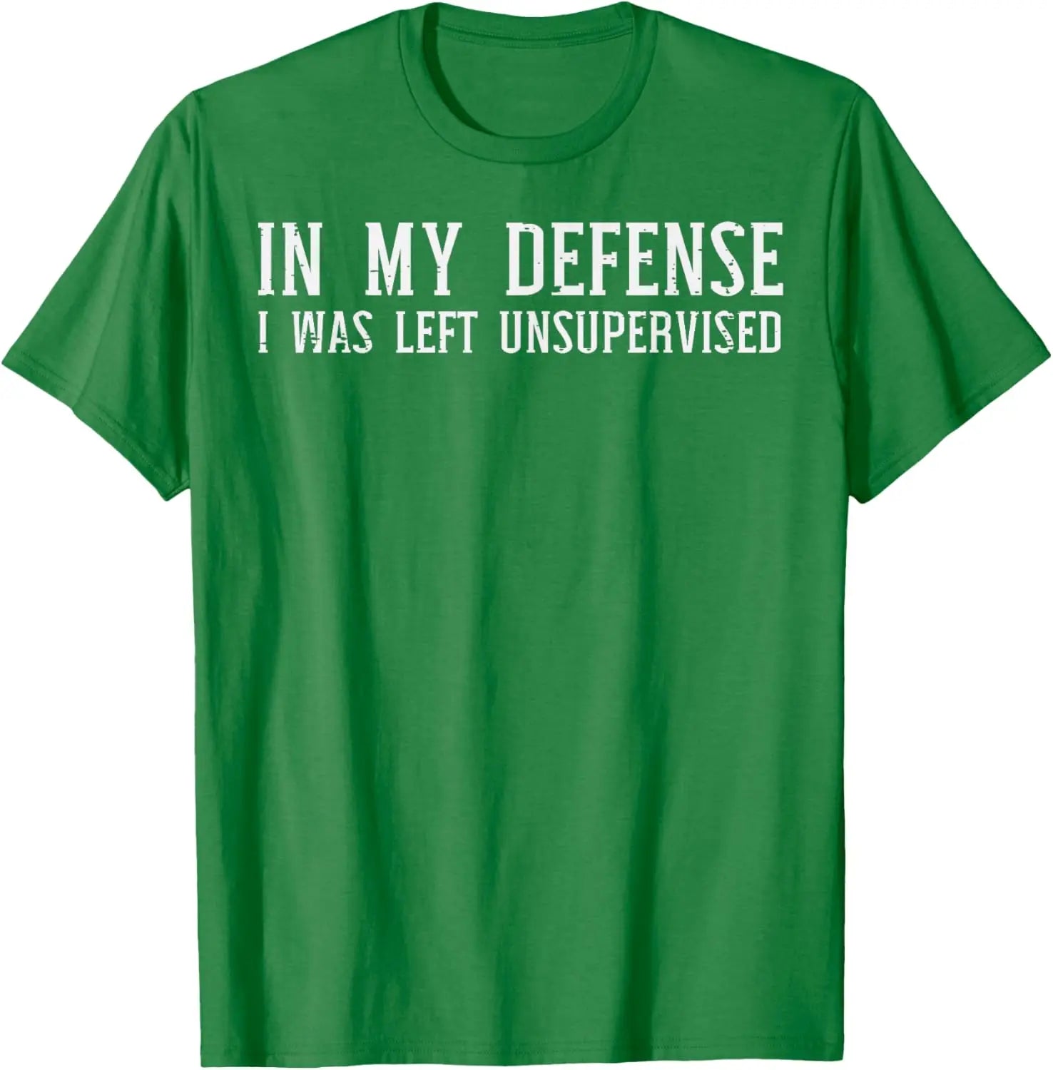 In My Defense I Was Left Unsupervised Funny Graphic T-Shirt Casual Cotton Crewneck Tee for Men Women