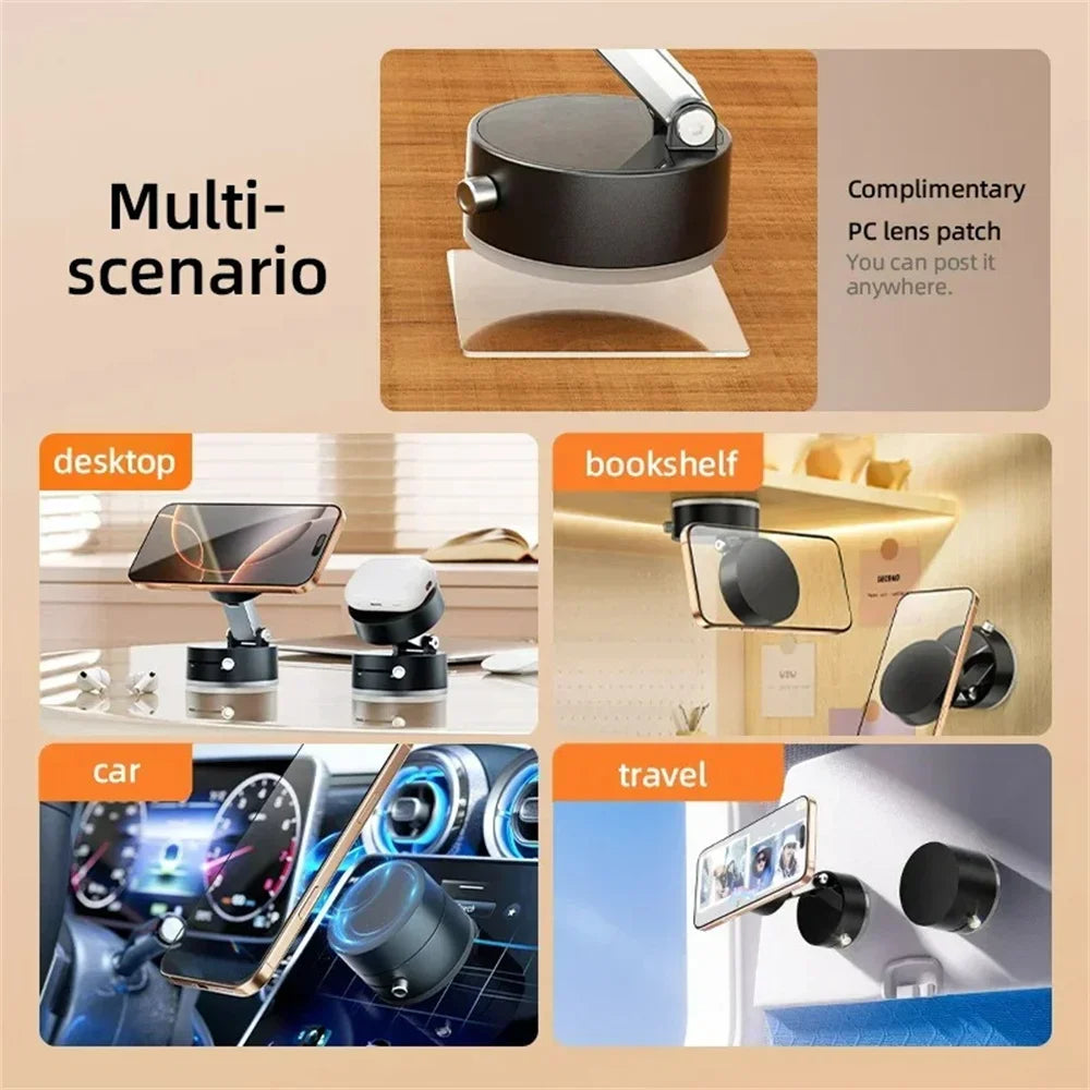 Magnetic Mobile Phone More Portable Vacuum Bracket Adjustable Double-Sided Suction Cup  Holder Lazy Stand For All Smartphone