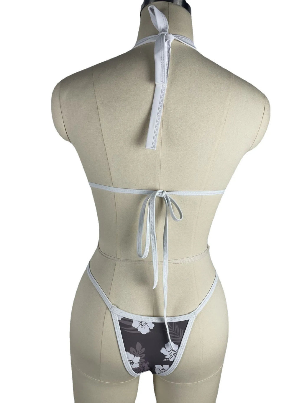 Sexy Bikini Swimsuit Digital Print Two-Piece Women's Triangle Soft Pack Swimwear Trendy Floral Pattern without Shoulder Straps