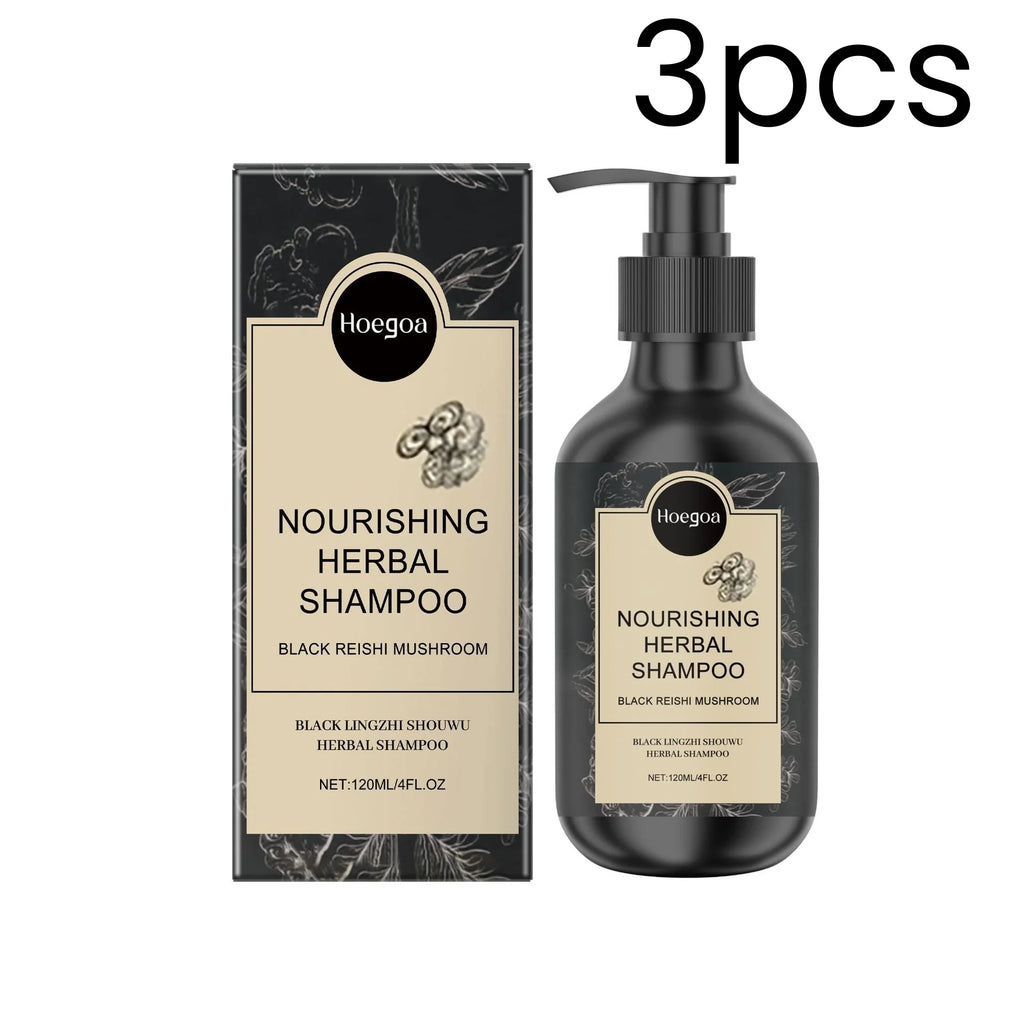 Hoegoa Herbal Shampoo Deep Cleaning Soft Smoothing Frizz Repair Damaged Hair Nourishing Mild Volumizing Hair Care Shampoo 120ml