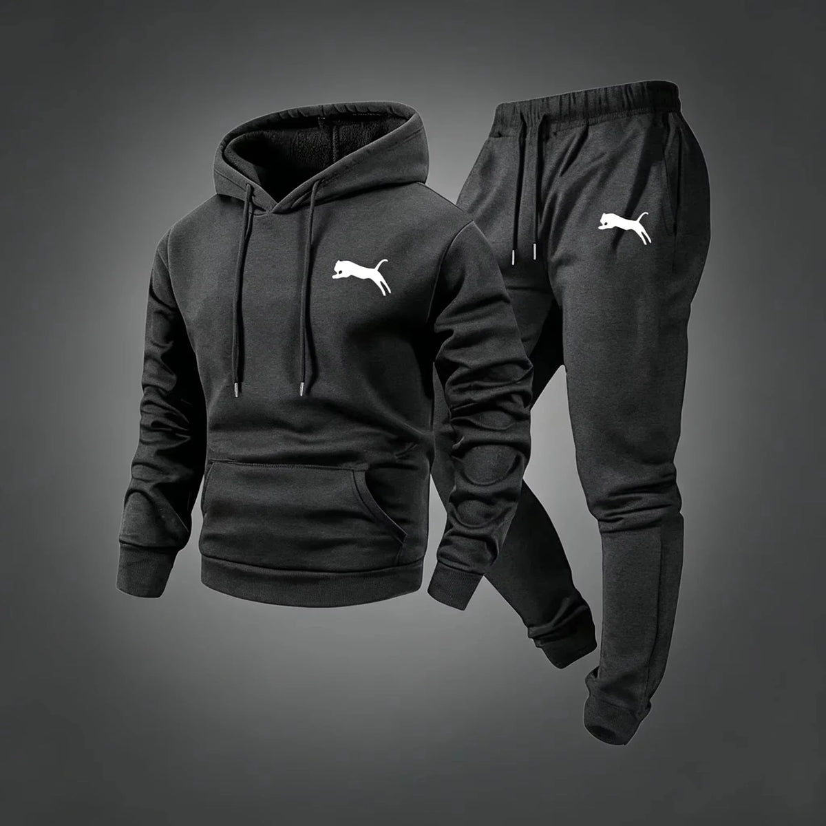 Hot Selling Men's Hooded Sweatshirt Pants Set Casual Tracksuit Streetwear Sportswear Fitness Jogger Outfit 2 Piece Warm Clothing
