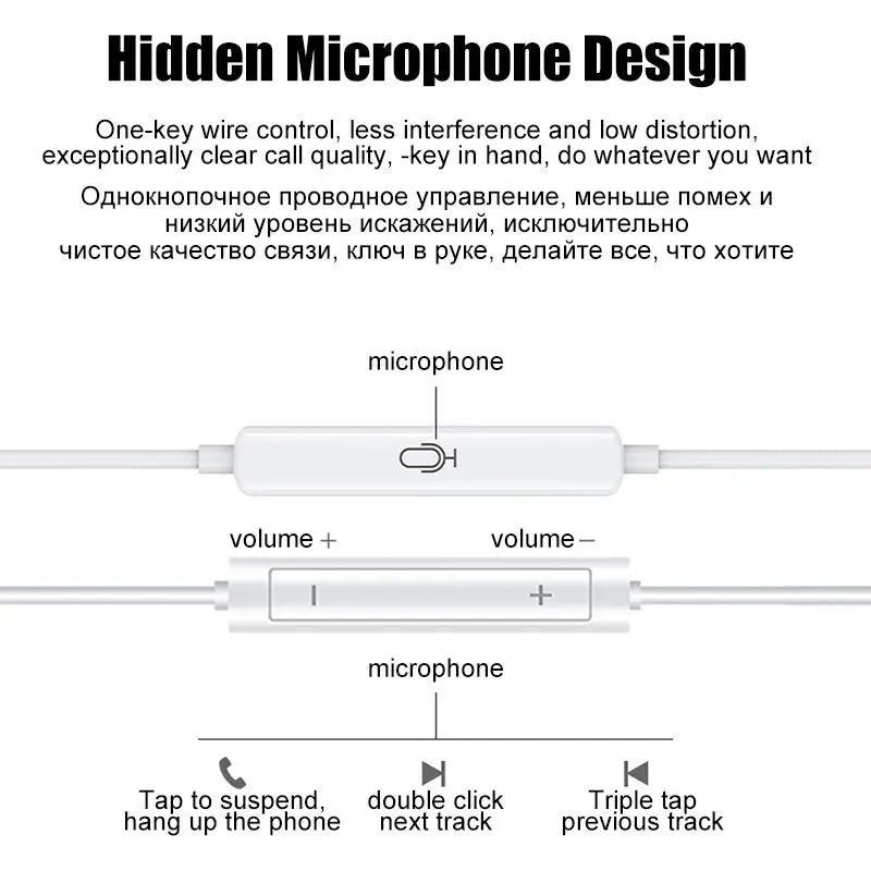 Original In-Ear Wired Earphones For iPad iPhone 17 12 13 14 15 16 Pro Max TypeC Headphones Laptops Tablet 3.5mm Earbuds