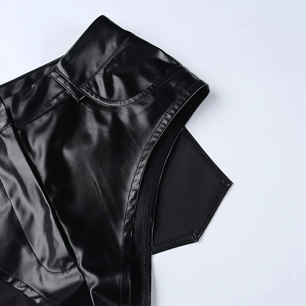 Sexy Black PU Casual Fashion Summer Shorts Women Clothing Goth Faux Leather High Waisted Womens Shorts Y2K Hot Woman Short Pants