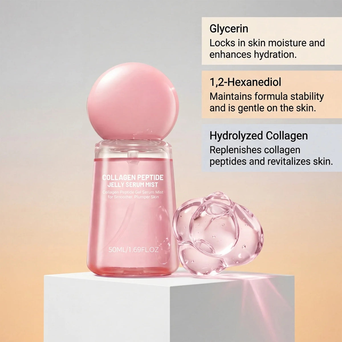Nano Collagen Peptide Jelly Serum Mist Spray 2026 Upgrade Deep Moisturizer Plump Fine Lines Brighten Dry Uneven Tone Facial Care