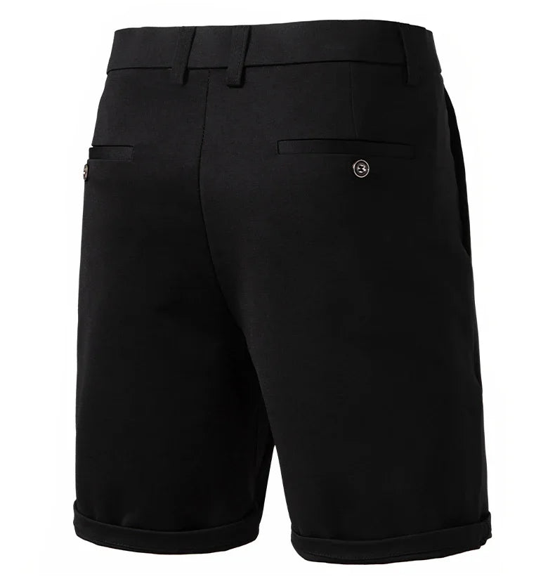 Dress Shorts Men Quick Dry Casual Bermuda Shorts Summer Ice Silk Cooling Business Zipper Fly Formal Shorts Men Work Wear Office