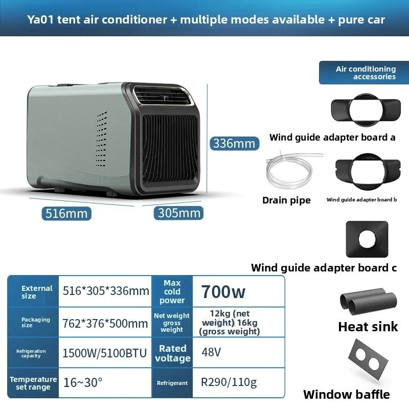 Portable Single Cooling Air Conditioner Mini Portable Mobile Camping Tent Air Conditioner