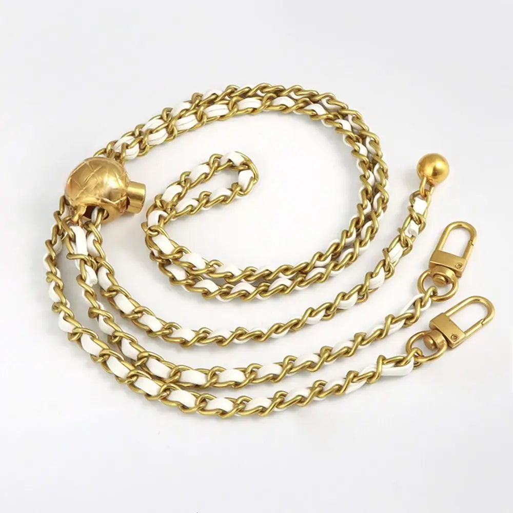 New Metal High-end Shoulder Strap Golden Balls Chain Adjustable Length Strap Replacement Shoulder Strap Non-fading Chain