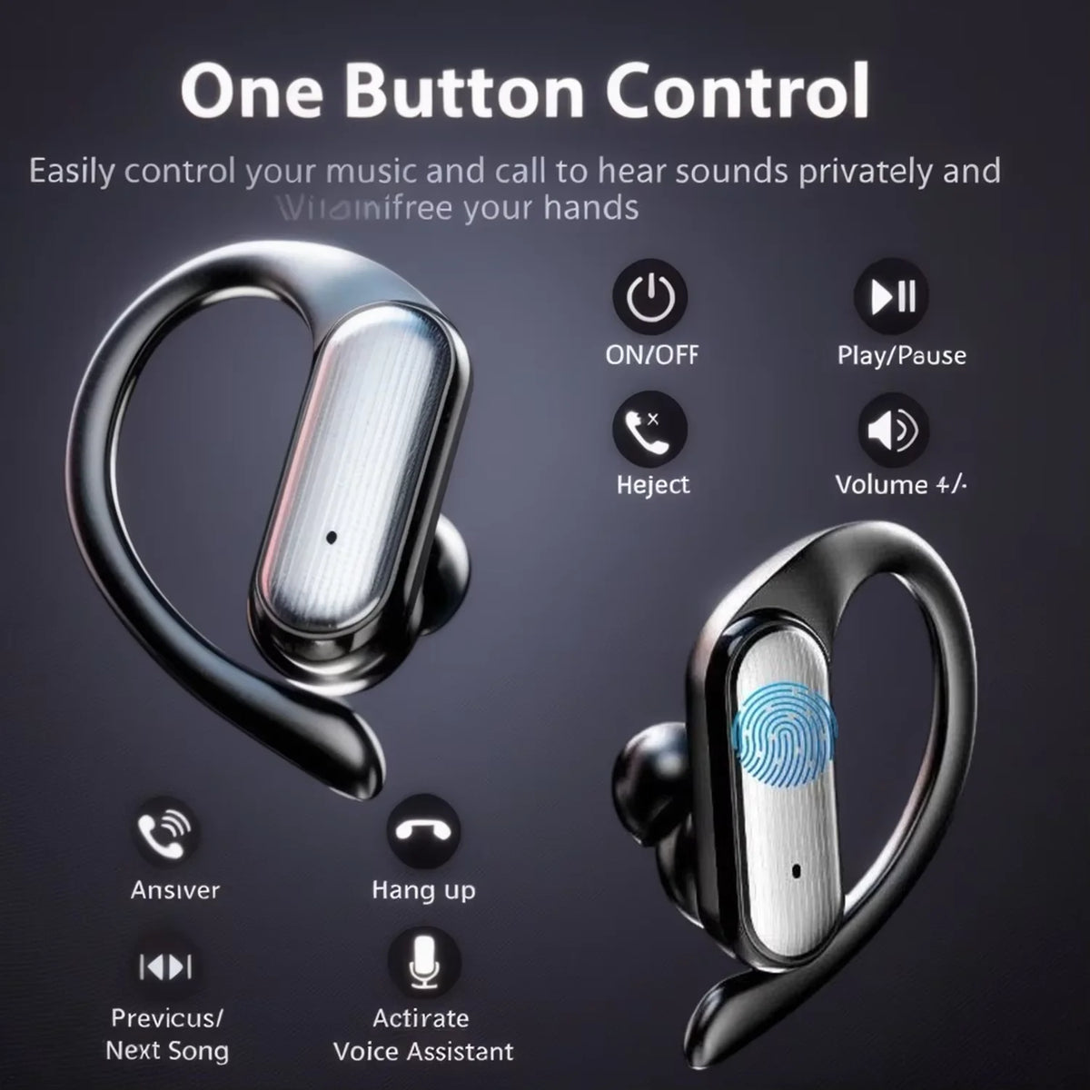 A520 Wireless Earphones Mini Lightweight Bluetooth Touch Earbuds Clear Stereo Audio Sweat Resistant Daily Sports Headset