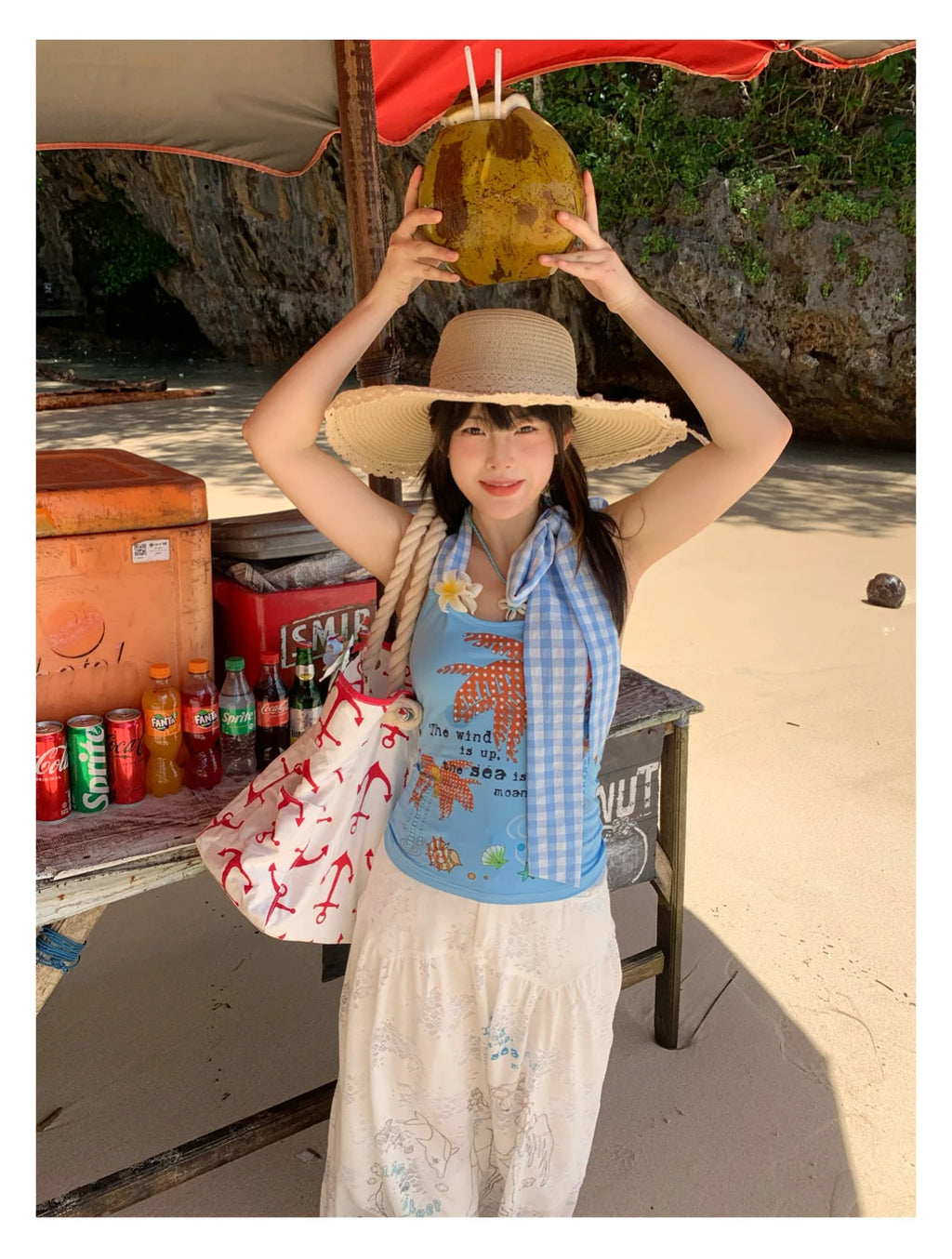 Erwofeina Hotsweet Blue Patchwork Plaid Halter Tops 2000s Clothes Y2k Sleeveless Camis Summer Tank Tops Beach Camisole Chic