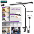 NEWACALOX EU/US 12V 24W Touch Control Desk Lamp with Clamp 360° Adjustable Gooseneck 3 Colors Table Light for Home Office Study