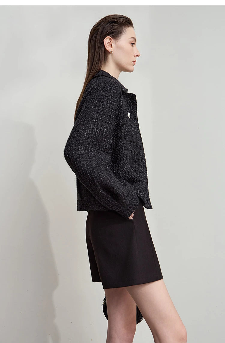 AMII 2025 Autumn Concise for Loose Casual Wide-leg Female pants Elegant Office Lady Simple  Shorts Bottoms 12523083