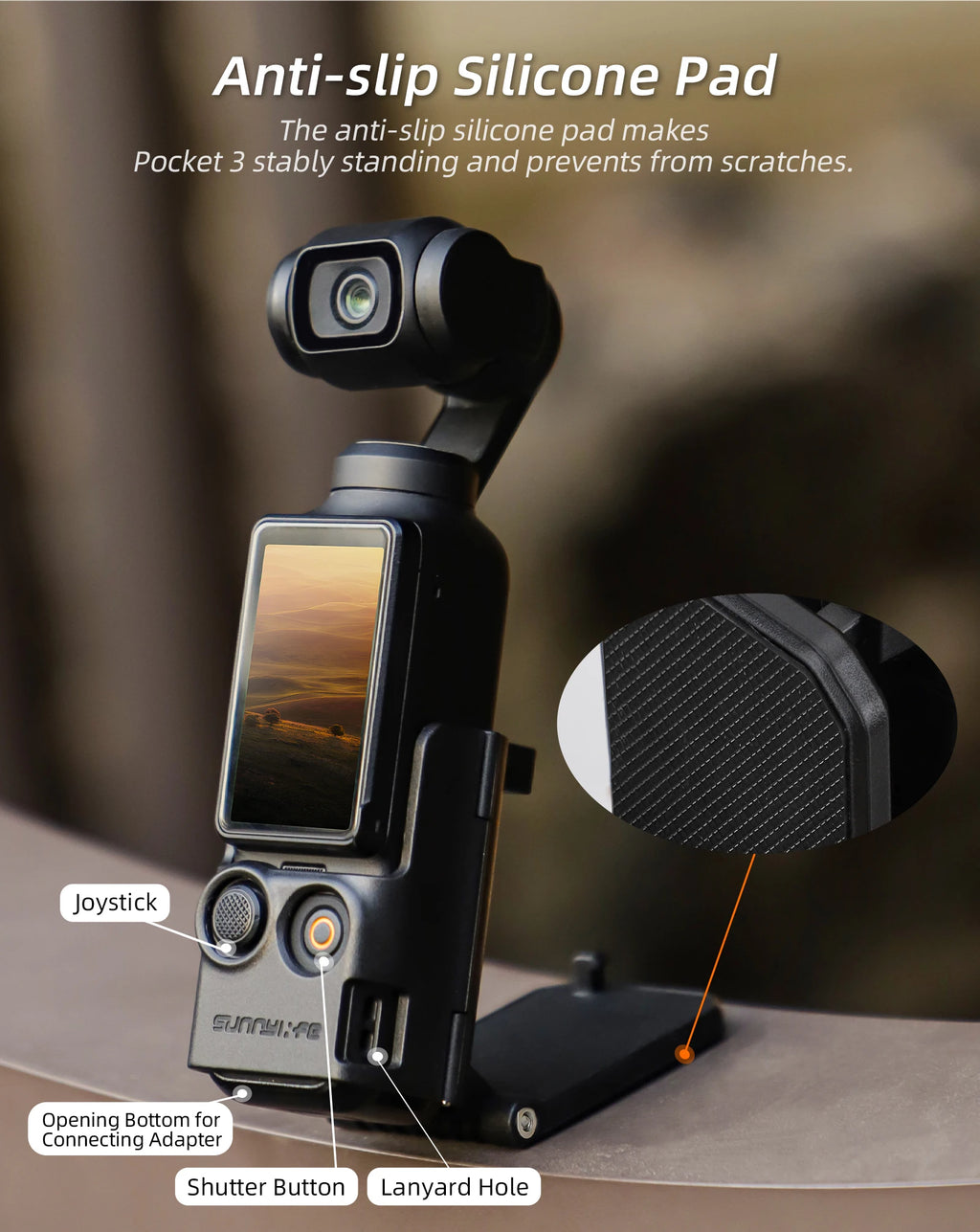 Sunnylife Multifunctional Magnetic Mount Tabletop Base Bracket Angles Adjustable Holder Base V-log Accessories For Osmo Pocket 3