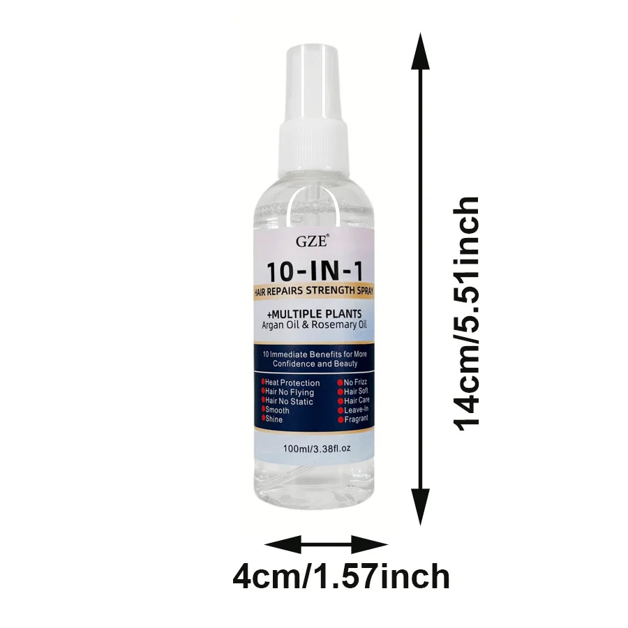 GZE 10 IN 1 Leave In Conditioner Silkening Spray with Argan Oil & Rosemary Oil, Hair Repair & Strength Spray, Anti Frizz